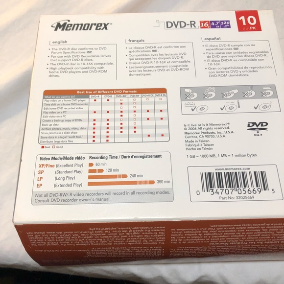 Blank Memorex DVD-R ,only one taken out of each pack, 18 count, rest new unused - Picture 4 of 9